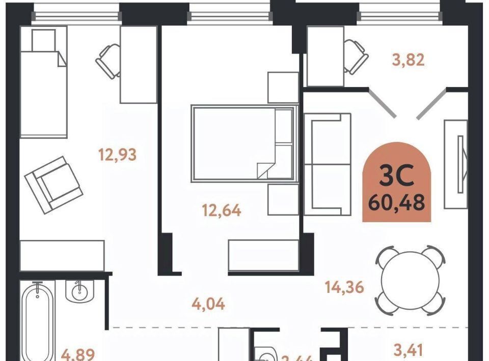 квартира г Томск р-н Ленинский Черемошники ул Бердская 14/3 фото 1