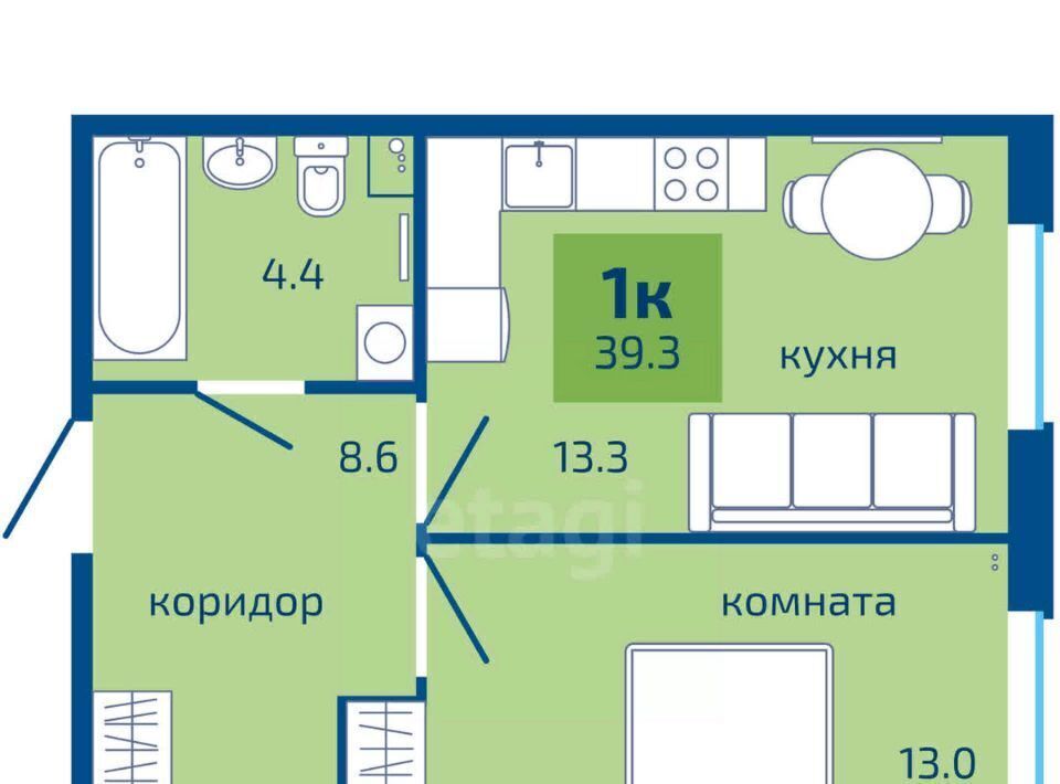 квартира г Пермь р-н Мотовилихинский ул Целинная 59 фото 1