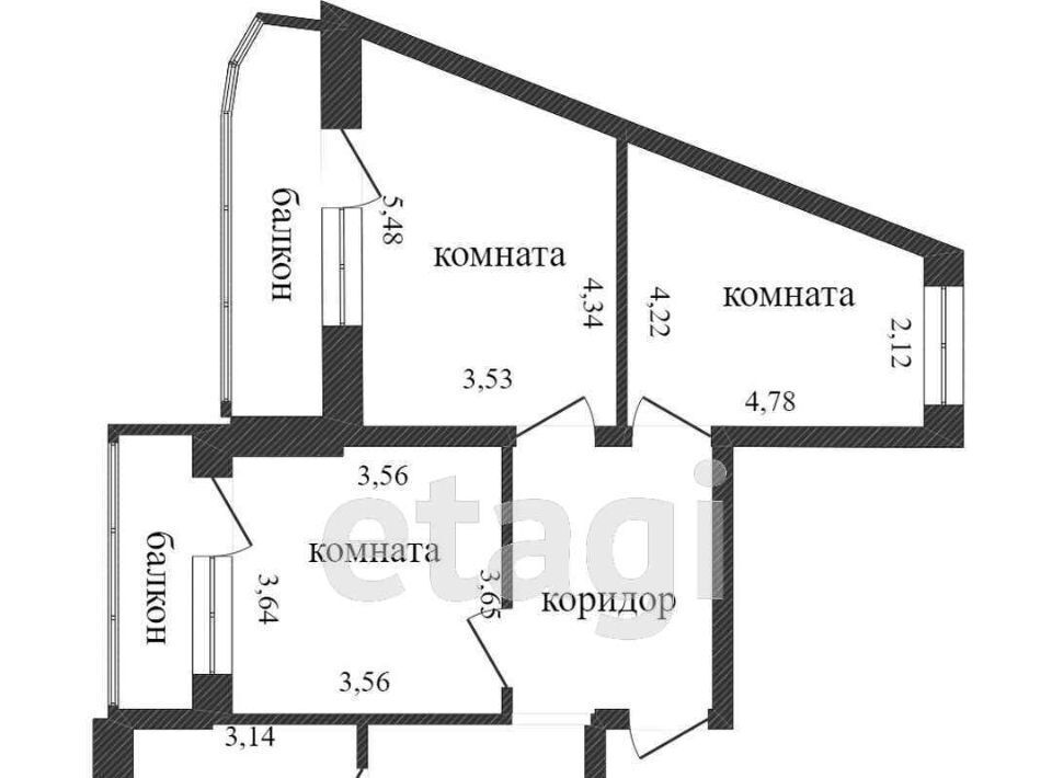 квартира г Белгород Восточный микрорайон «Новый-2» 2 ул. Шумилова фото 2