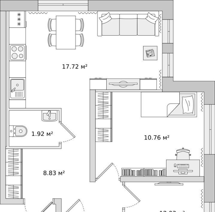 квартира р-н Всеволожский г Мурино ул Шоссе в Лаврики 53к/2 Девяткино фото 1