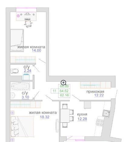 квартира р-н Зеленоградский г Зеленоградск ул Тургенева 16а фото 2