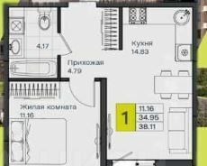 квартира г Краснодар п Березовый р-н Прикубанский ЖК «Молодежный-2» фото 1