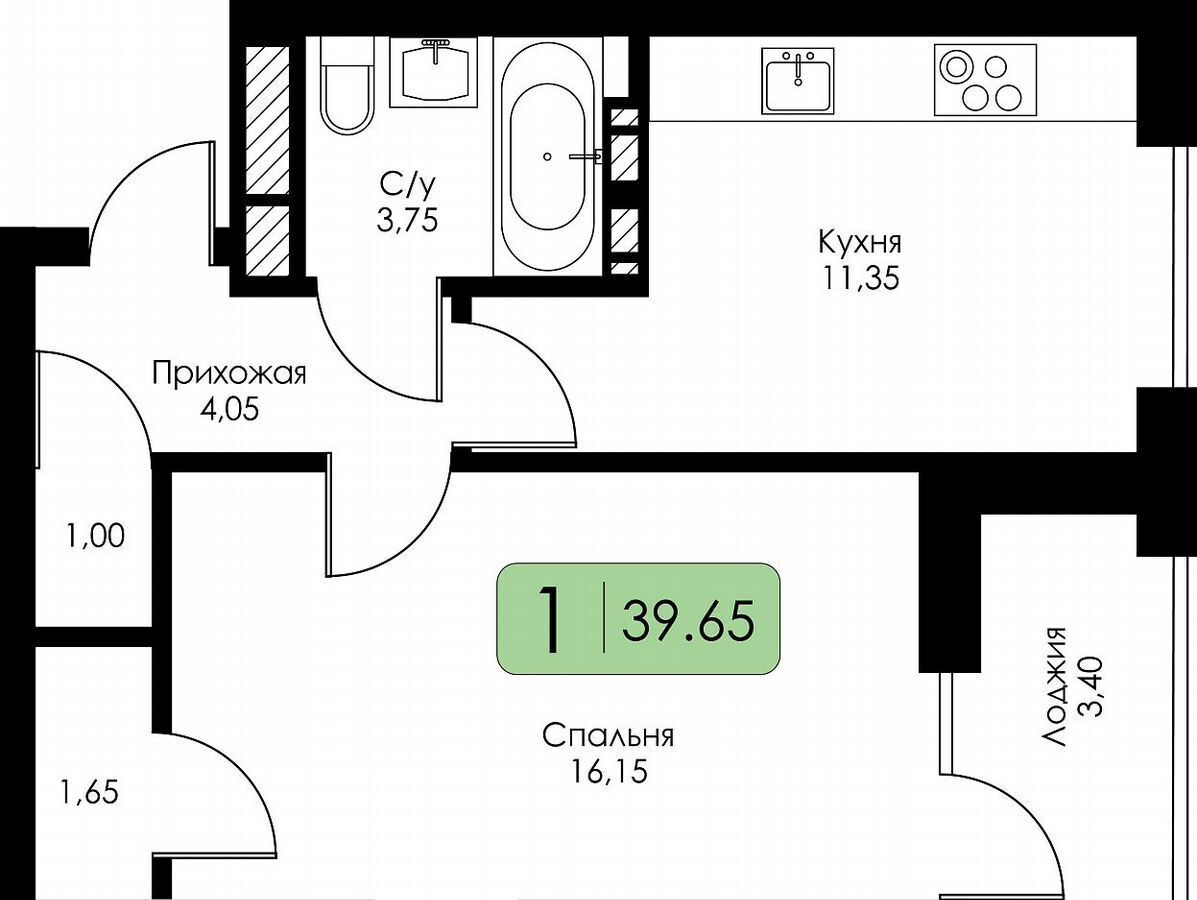 квартира г Смоленск р-н Ленинский ш Краснинское 4 блок-секция 1, 2, 3 фото 6