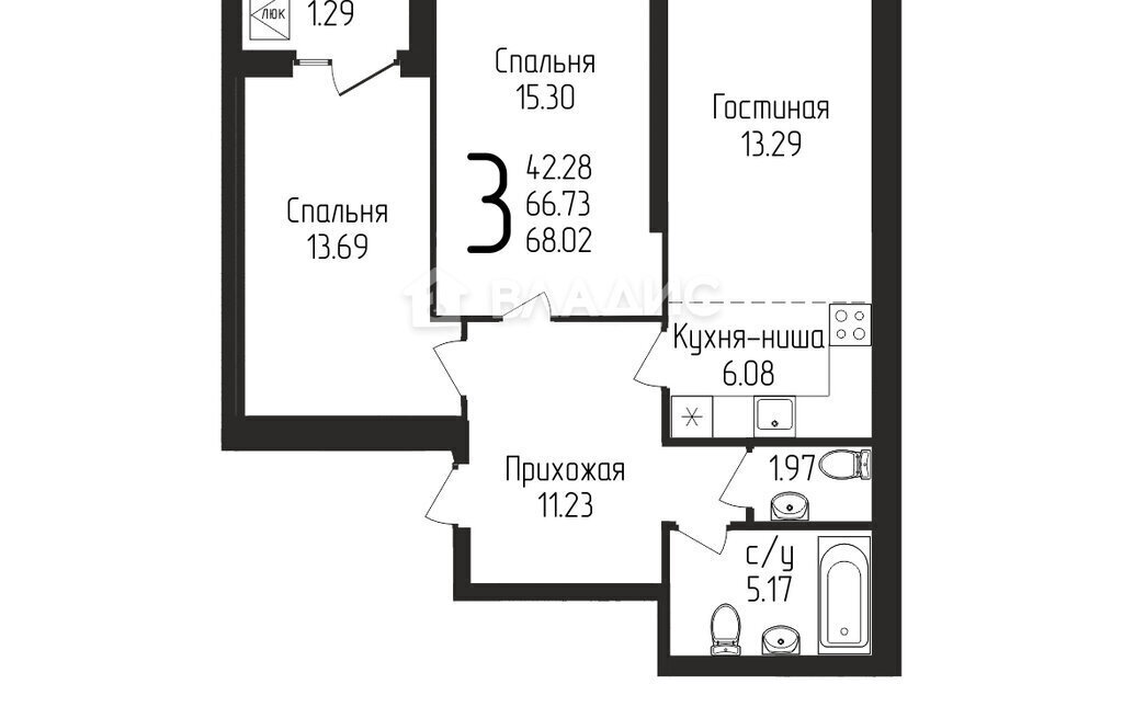 квартира г Уфа р-н Кировский ул Бородинская 19 ЖК «Свобода» фото 1
