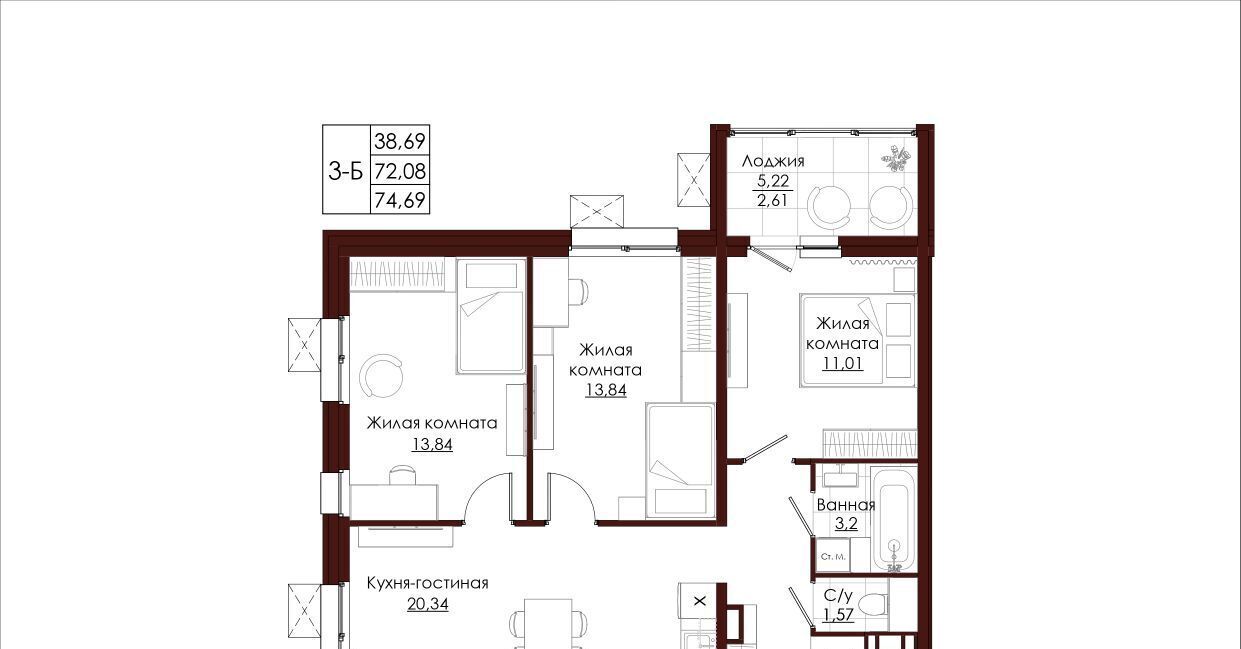 квартира г Хабаровск р-н Индустриальный ул Слободская фото 1