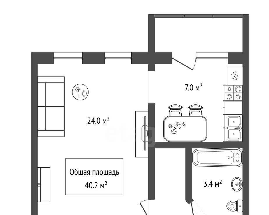 квартира г Искитим ЖК «Ясный-2» Ясный жилмассив, 33 фото 19