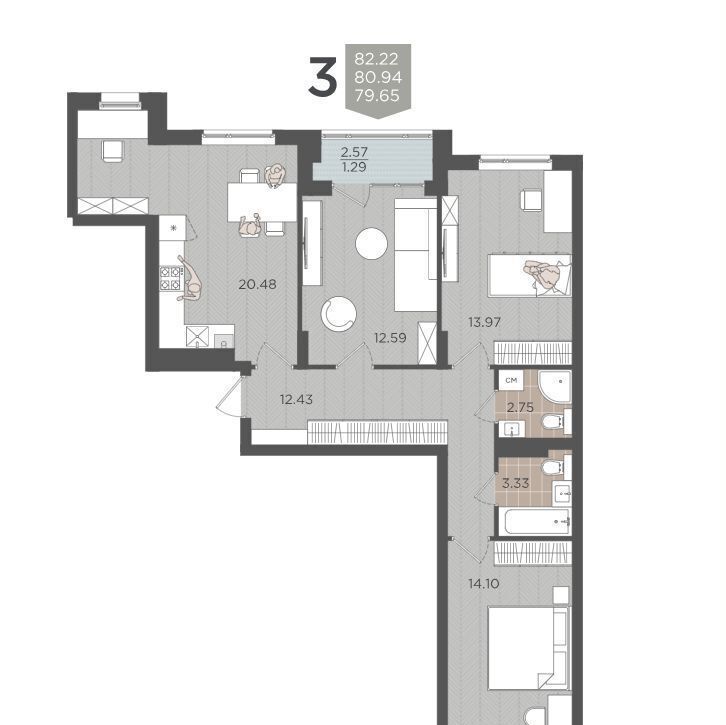 квартира г Калининград р-н Московский ул Батальная з/у 65Б фото 2
