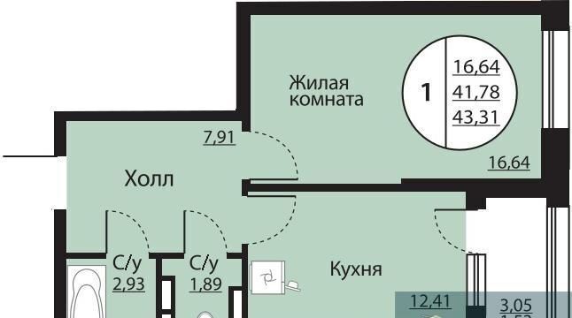 квартира г Воронеж р-н Центральный пр-кт Московский 138 ЖК «Бунин» фото 1
