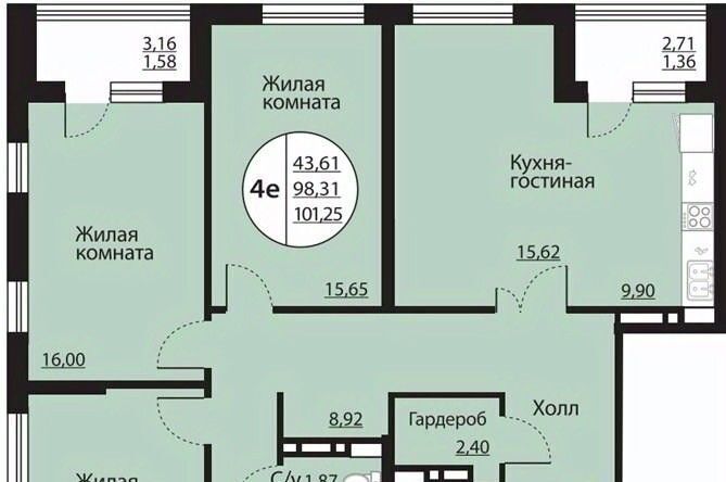квартира г Воронеж р-н Центральный пр-кт Московский 138 ЖК «Бунин» фото 1