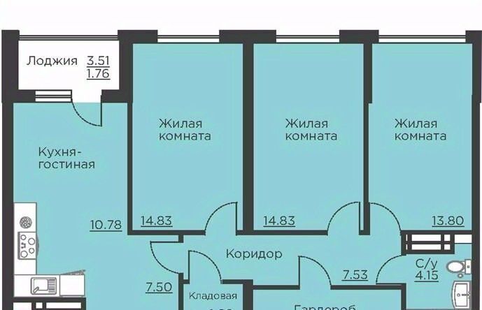 квартира г Воронеж р-н Центральный ул Ломоносова 116б фото 1