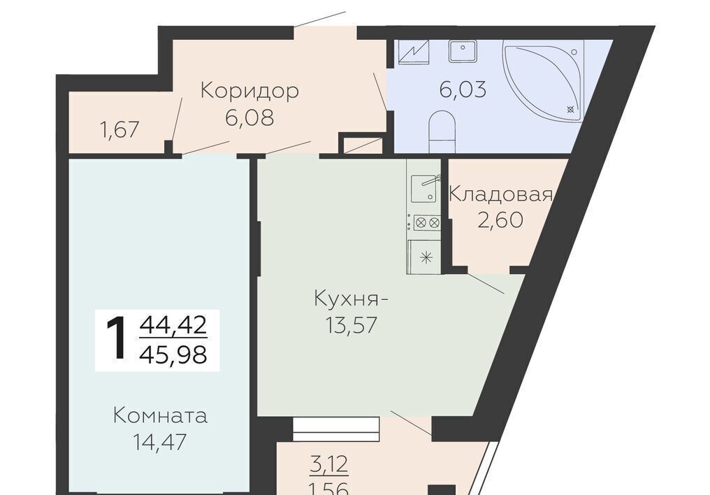 квартира г Воронеж р-н Коминтерновский ул Электросигнальная 9а ЖК «Зарядье» фото 1