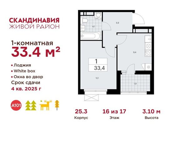 метро Коммунарка ТиНАО Потапово, ЖК Скандинавия, 25. 3 фото