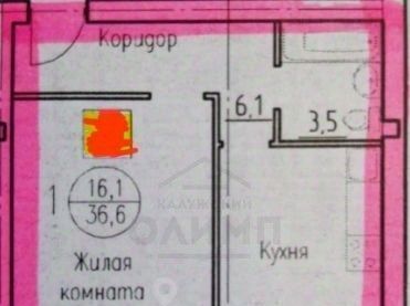 квартира г Калуга р-н Ленинский ул Георгия Амелина 18 фото 13