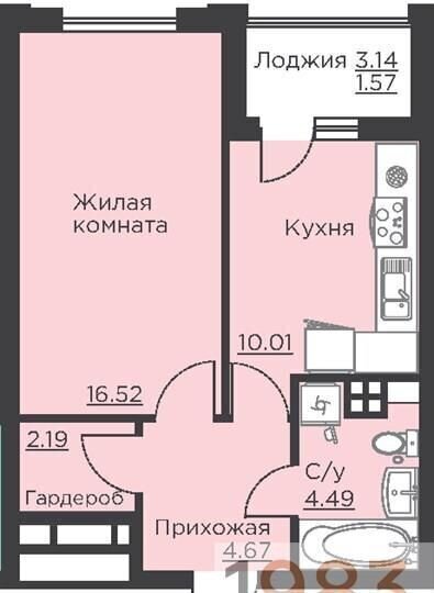 квартира г Воронеж р-н Центральный ул Ломоносова ЖК «‎Городские сады» з/у 116/25 фото 1