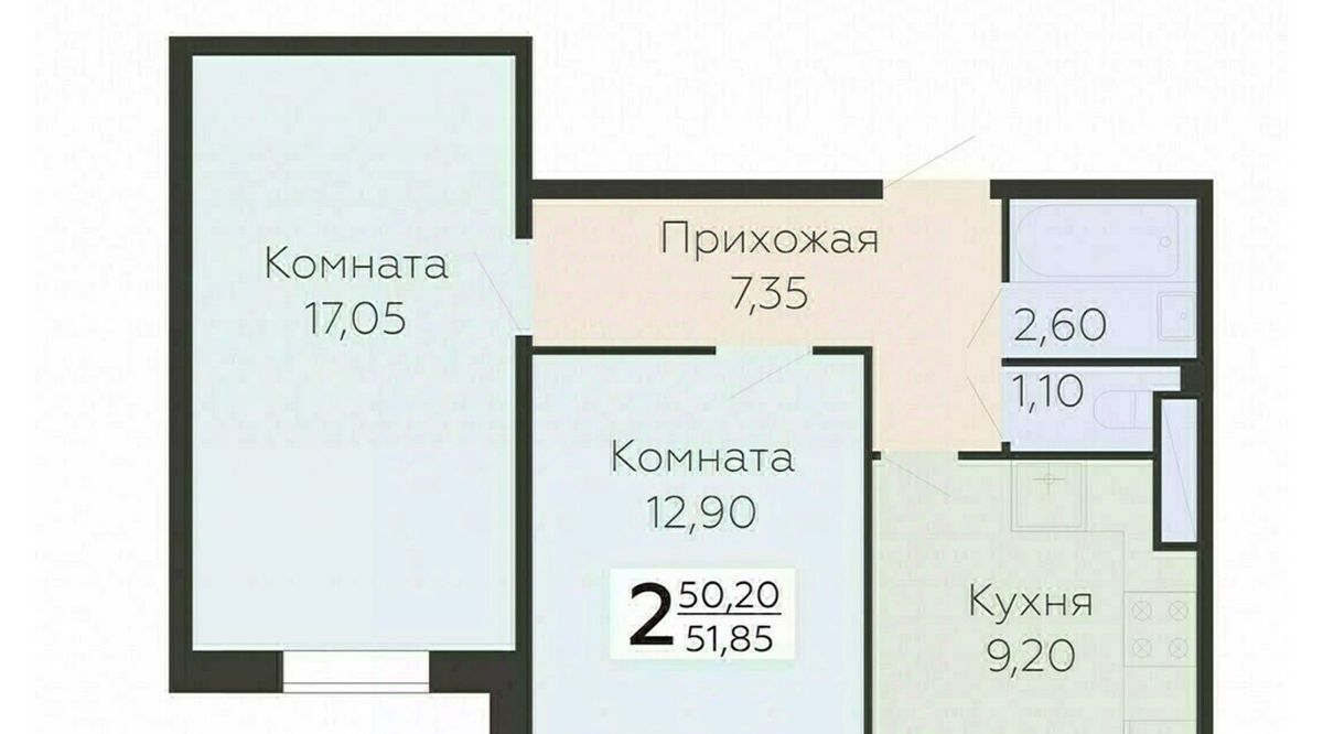 квартира г Всеволожск Южный ЖК Радужный Проспект Большевиков фото 1