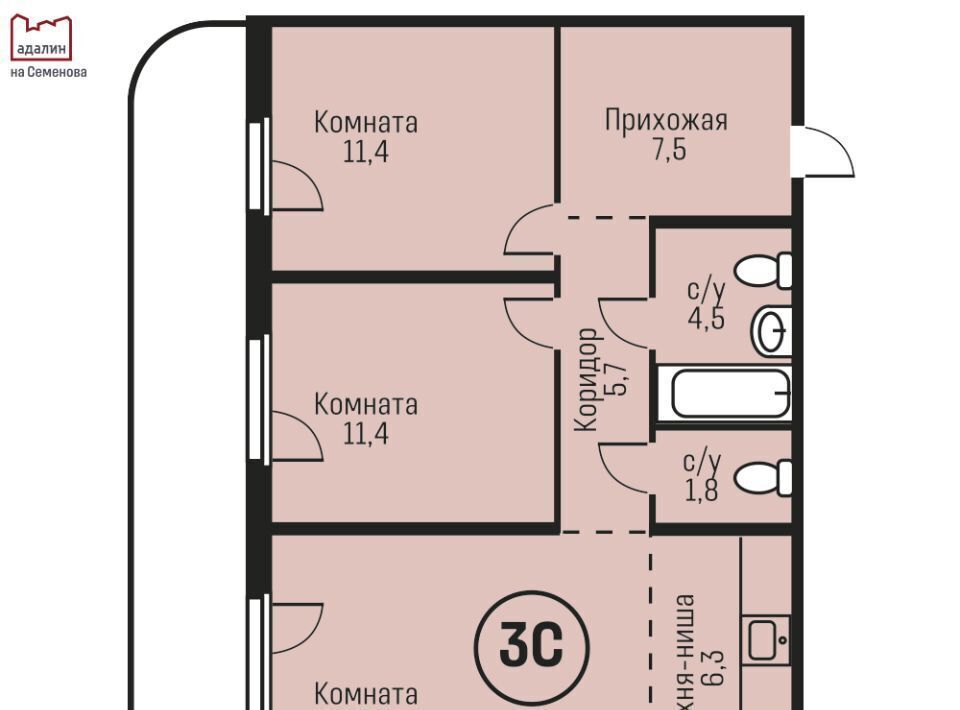 квартира г Барнаул р-н Индустриальный ул им В.Т.Христенко 2к/1 фото 1