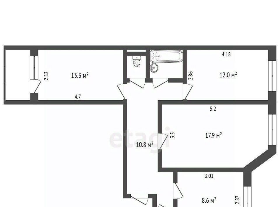 квартира г Новый Уренгой микрорайон Юбилейный 5/7 фото 2