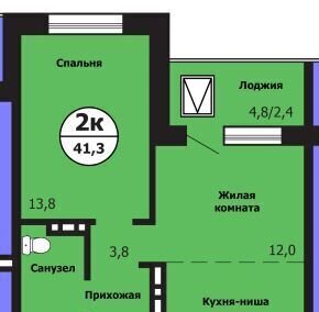 квартира г Красноярск р-н Свердловский ул Лесников 2 фото 1