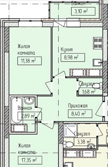 квартира г Ярославль р-н Дзержинский ул Строителей 16к/3 фото 18