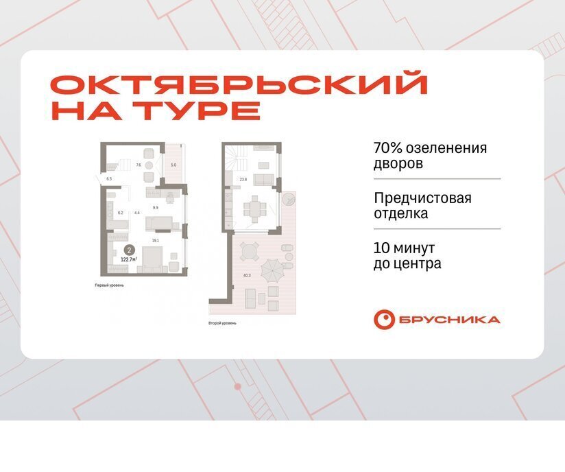 квартира г Тюмень ДОК ЖК «Октябрьский на Туре» фото 1