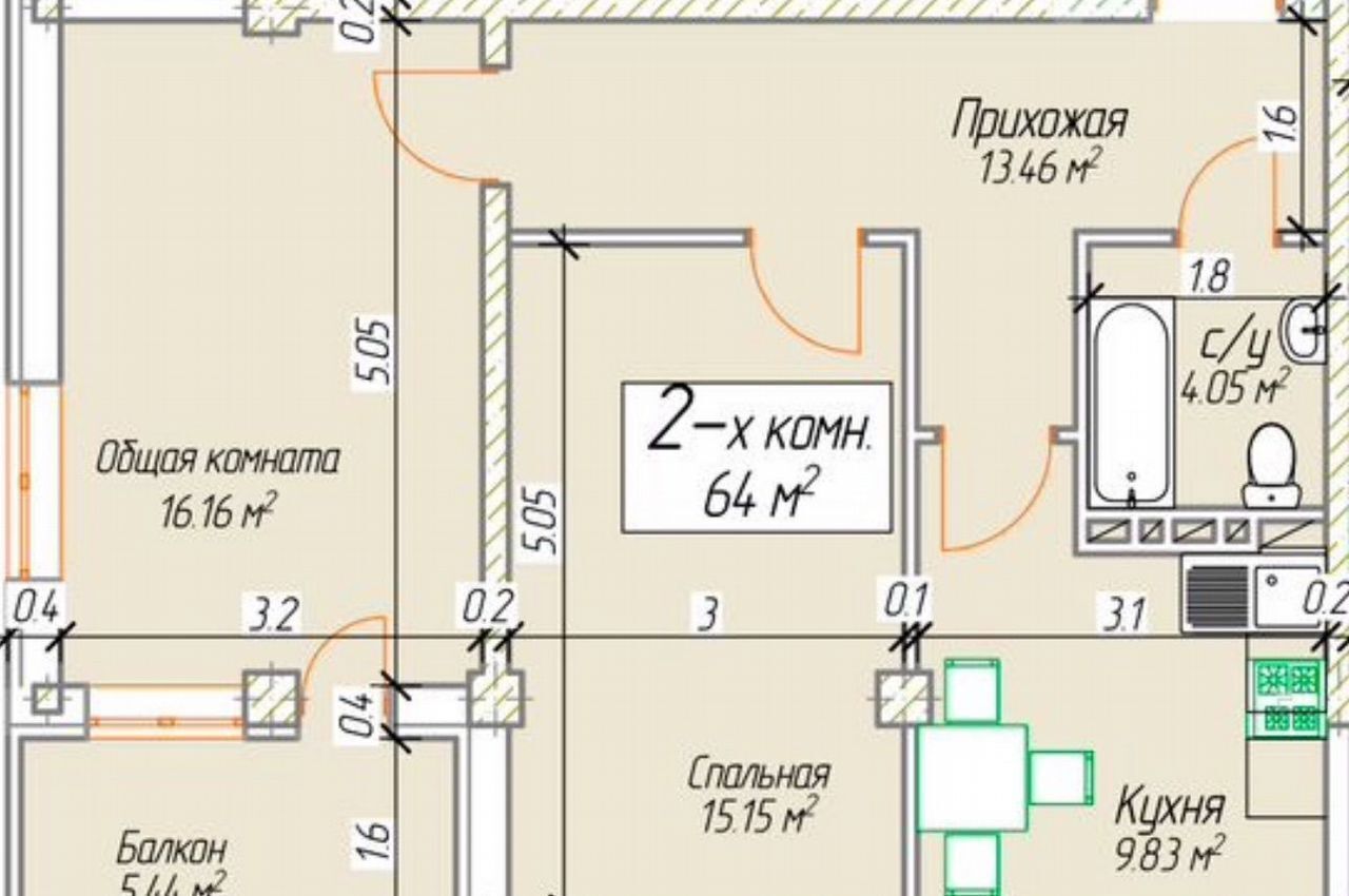 квартира г Махачкала р-н Кировский ул Даганова 139 Кировский внутригородской район фото 1