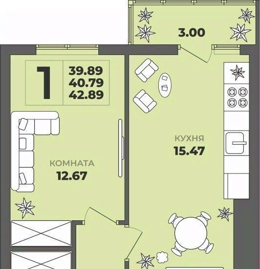 квартира г Калининград р-н Московский ул Генерала Толстикова 36к/2 фото 1