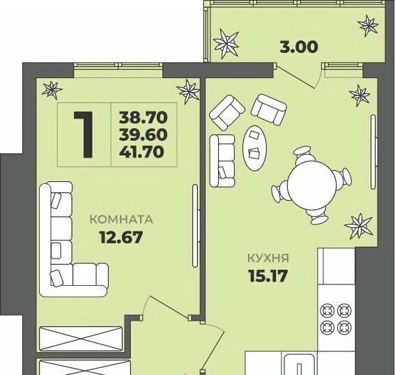 квартира г Калининград р-н Московский ул Генерала Толстикова 36к/2 фото 1