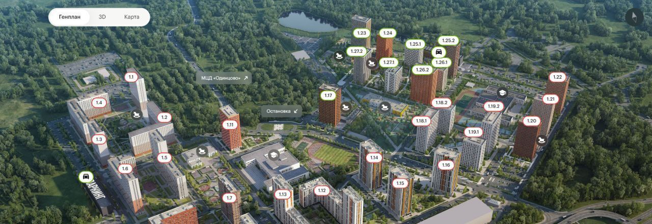 квартира г Одинцово ЖК Одинцово-1 26/1 Внуково, 1. фото 19