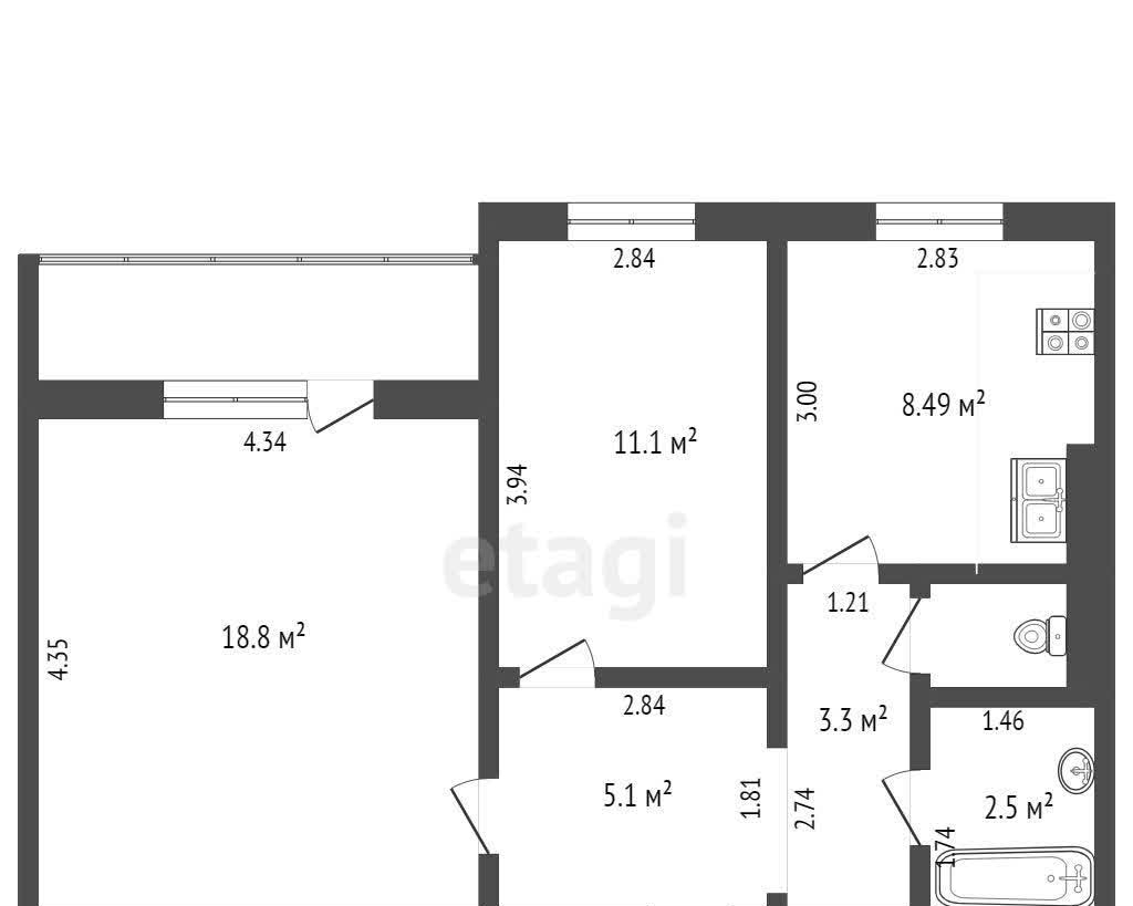 квартира г Омск ул Осоавиахимовская 183/1 фото 12
