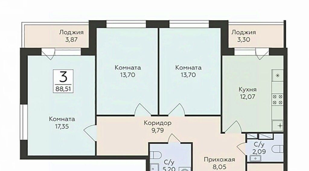 квартира г Воронеж р-н Ленинский ул Чапаева 68б фото 1