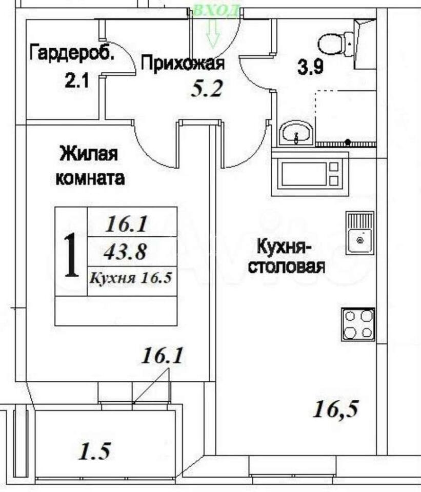 квартира г Видное ул Олимпийская 1к/1 фото 1