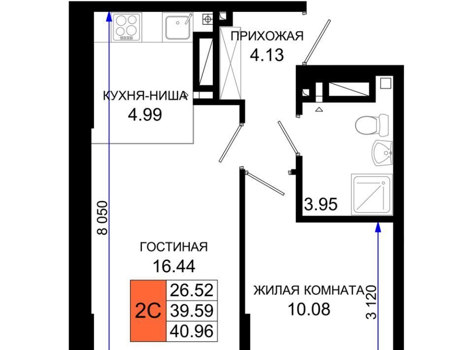 квартира г Ростов-на-Дону р-н Октябрьский пер Нефтекачка ЖК «Октябрь Парк» фото 1