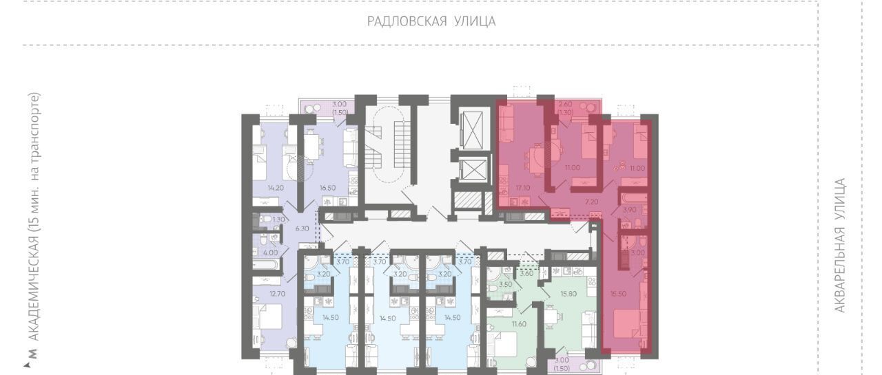 квартира г Санкт-Петербург метро Академическая ЖК «Ручьи» округ Полюстрово фото 2