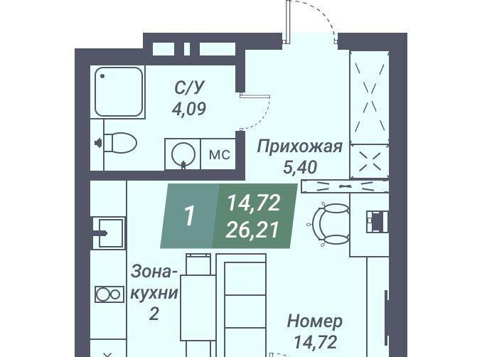 квартира г Новосибирск Заельцовская ул Светлановская 46/1 фото 1