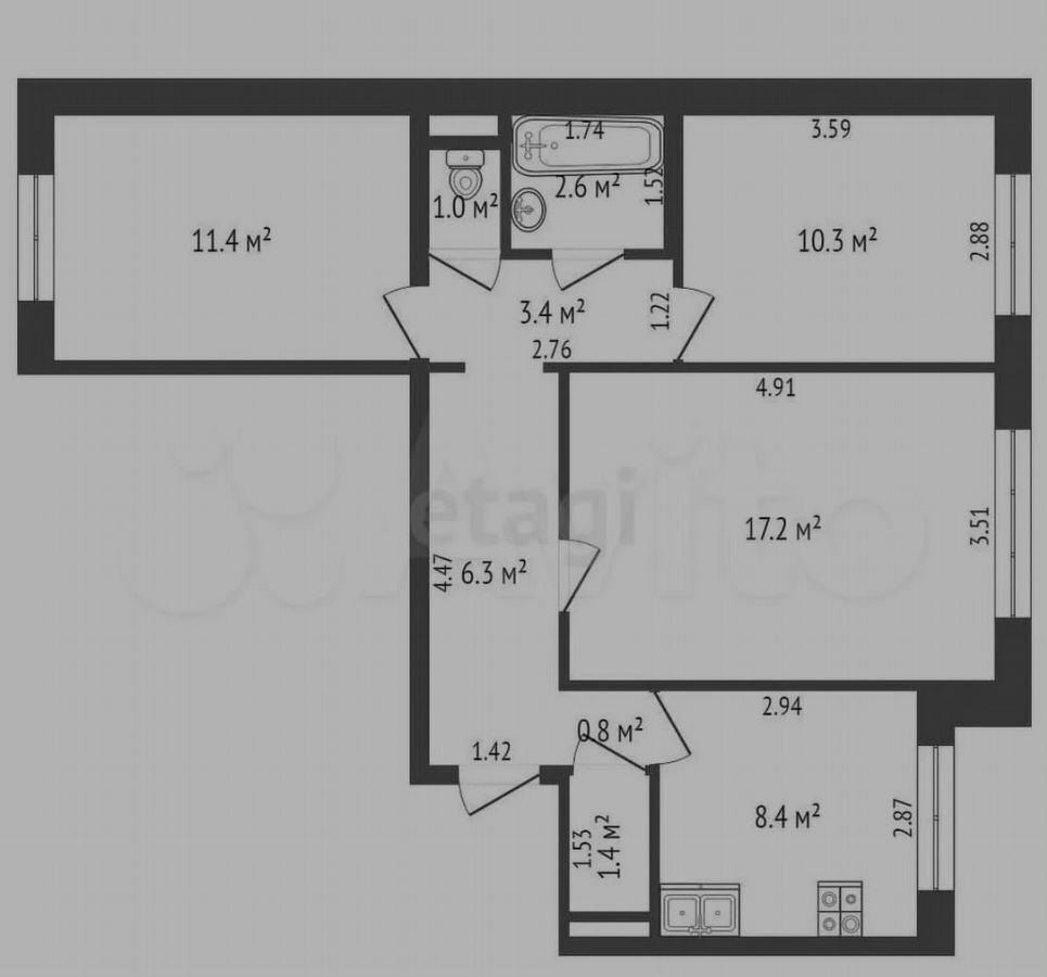 квартира г Калининград р-н Московский ул Аллея смелых 72 фото 3