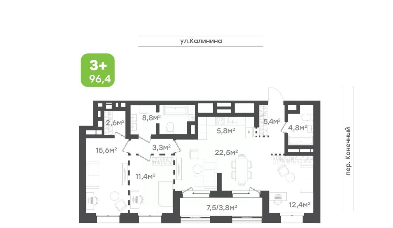 квартира г Хабаровск р-н Центральный ул Калинина фото 1