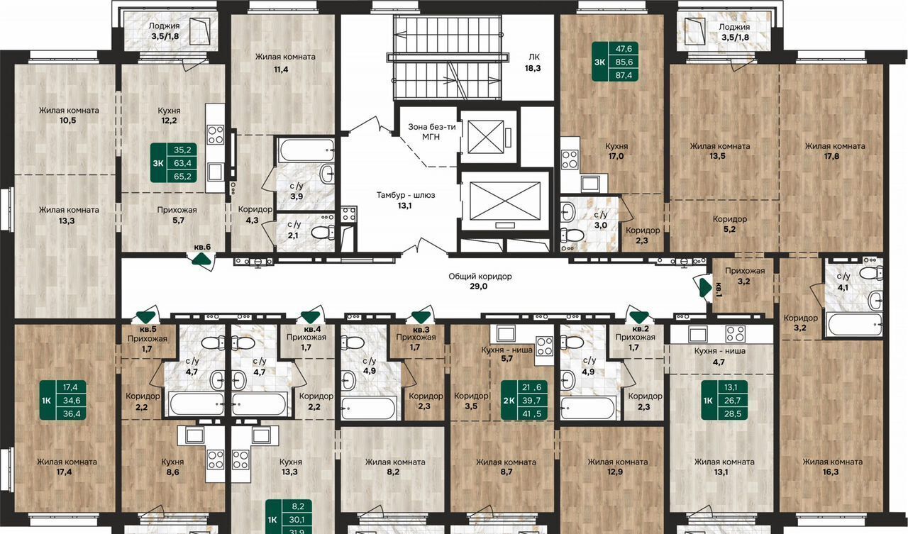 квартира г Барнаул р-н Индустриальный ул Власихинская 212 корп. 1 фото 40