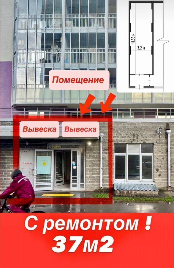 свободного назначения р-н Всеволожский г Мурино ул Екатерининская 10 Девяткино, Муринское городское поселение фото 3