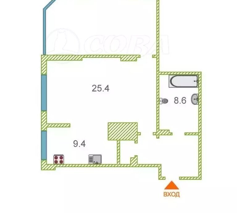 квартира г Тюмень ул Максима Горького 68к/2 фото 3