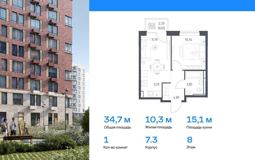 квартира г Видное жилой комплекс Богдановский Лес, 7. 3 фото 1