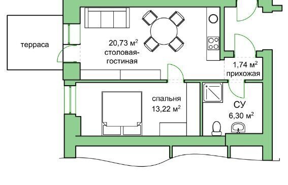 квартира г Нижний Новгород Автозаводская курортный посёлок Зелёный Город, посёлок Санаторий имени ВЦСПС, 18 фото 7