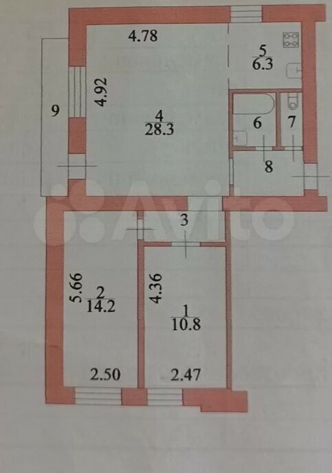 квартира г Курск р-н Центральный ул Школьная 54 фото 21