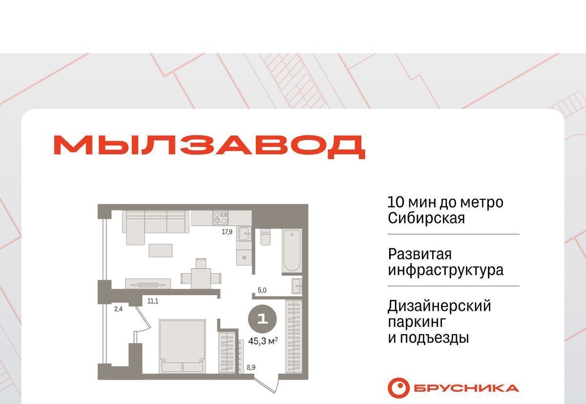 квартира г Новосибирск Сибирская ЖК Мылзавод фото 1