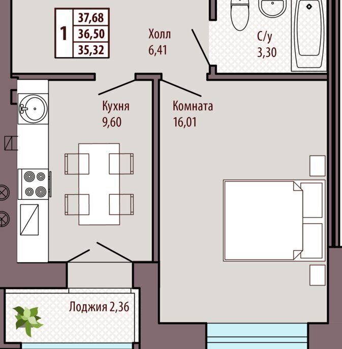 квартира г Калининград р-н Московский ул Иркутская 4 фото 1