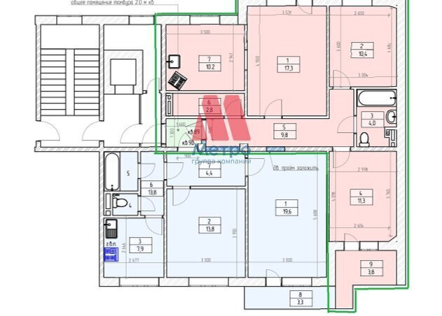 квартира г Ярославль р-н Заволжский ул Космонавтов 6 фото 12