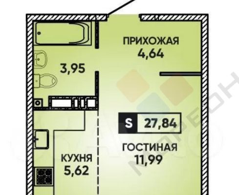 квартира г Краснодар р-н Прикубанский микрорайон «Губернский» 14 м-н, им. Героя Георгия Бочарникова фото 9