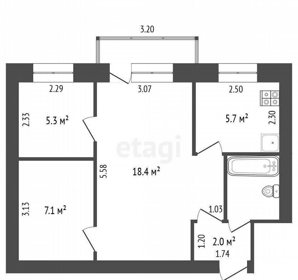 квартира г Копейск пр-кт Славы 5 Копейский г. о. фото 18