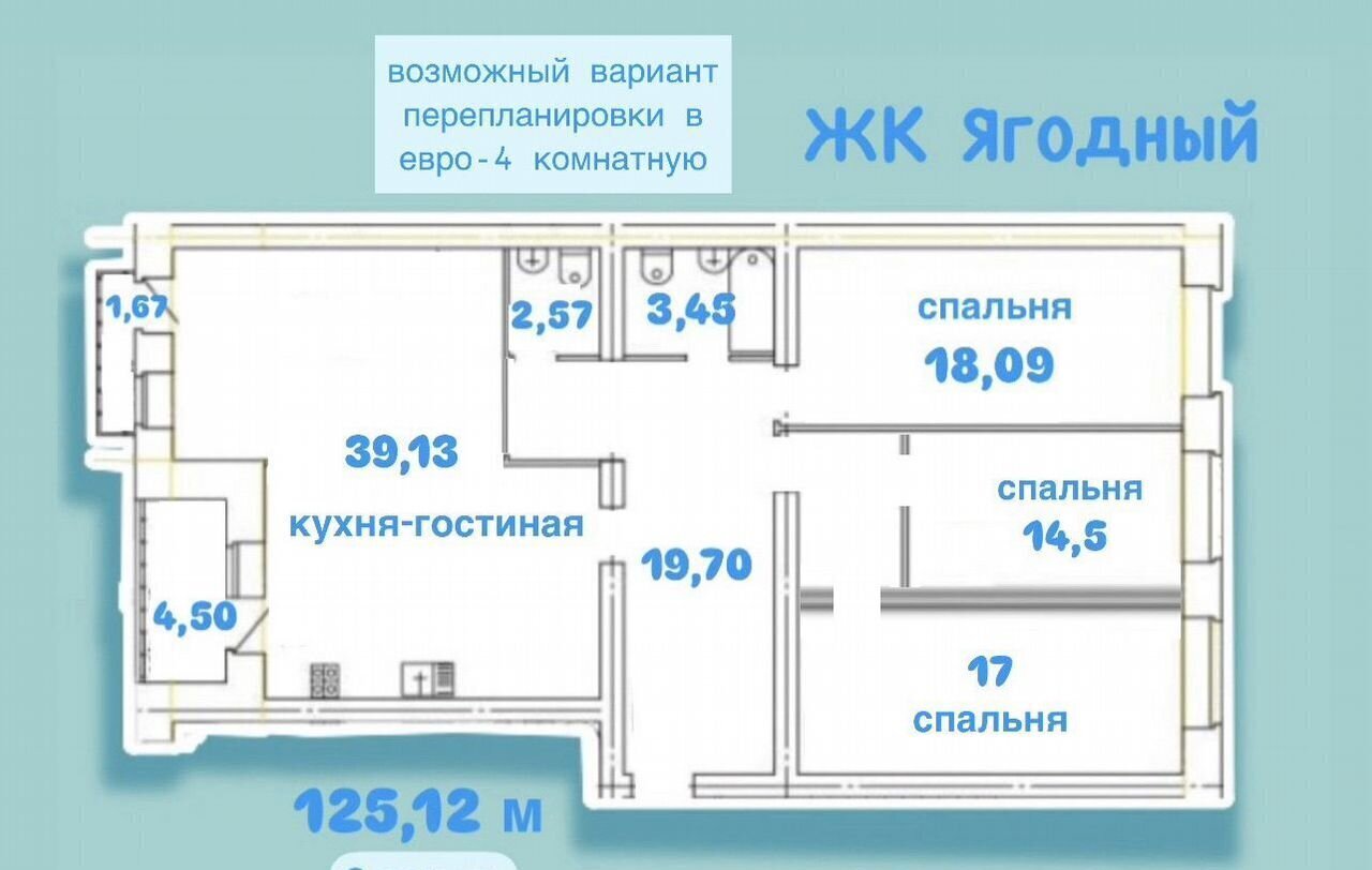 квартира г Вологда ул Ягодная 4 ЖК Ягодный фото 3