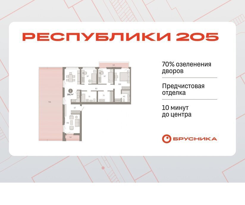 квартира г Тюмень р-н Ленинский фото 1