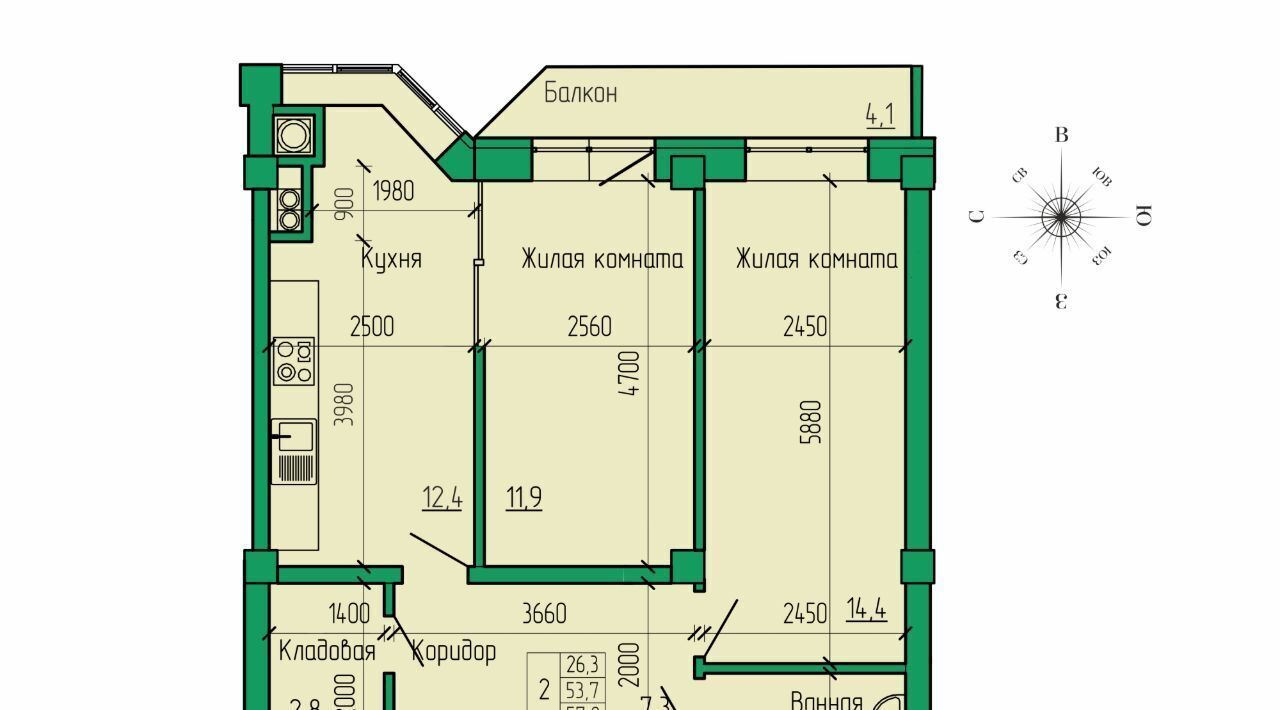 квартира г Ессентуки ЖК «Кленовая роща» фото 1